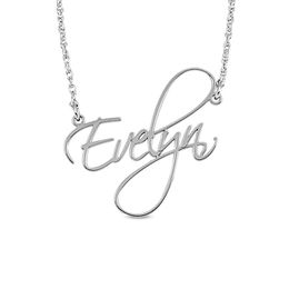 Name Necklaces Zales Personalized Cursive Name Necklace In Sterling Silver 9 Characters