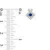 Thumbnail Image 2 of Vera Wang Love Collection Princess-Cut Blue Sapphire 1/4 CT. T.W. Diamond Frame Stud Earrings in Sterling Silver