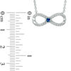 Thumbnail Image 2 of Vera Wang Love Collection 1/6 CT. T.W. Diamond and Blue Sapphire Infinity Necklace in Sterling Silver - 19"