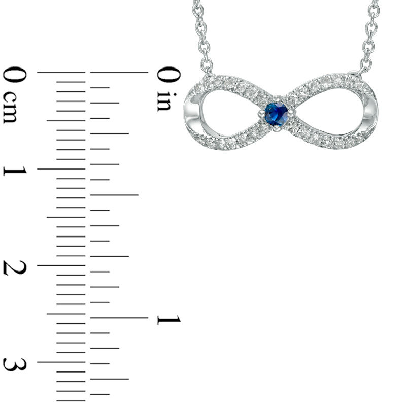 Vera Wang Love Collection 1/6 CT. T.W. Diamond and Blue Sapphire Infinity Necklace in Sterling Silver - 19"