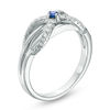 Thumbnail Image 2 of Vera Wang Love Collection 1/6 CT. T.W. Diamond and Blue Sapphire Infinity Ring in Sterling Silver