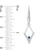 Thumbnail Image 2 of Vera Wang Love Collection 1/6 CT. T.W. Diamond and Blue Sapphire Chevron Drop Earrings in Sterling Silver