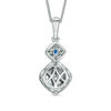 Thumbnail Image 2 of Vera Wang Love Collection 1/2 CT. T.W. Diamond and Blue Sapphire Double Frame Pendant in 14K White Gold - 19"