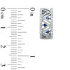 Thumbnail Image 2 of Vera Wang Love Collection 1/4 CT. T.W. Diamond and Princess-Cut Blue Sapphire Hoop Earrings in 14K White Gold
