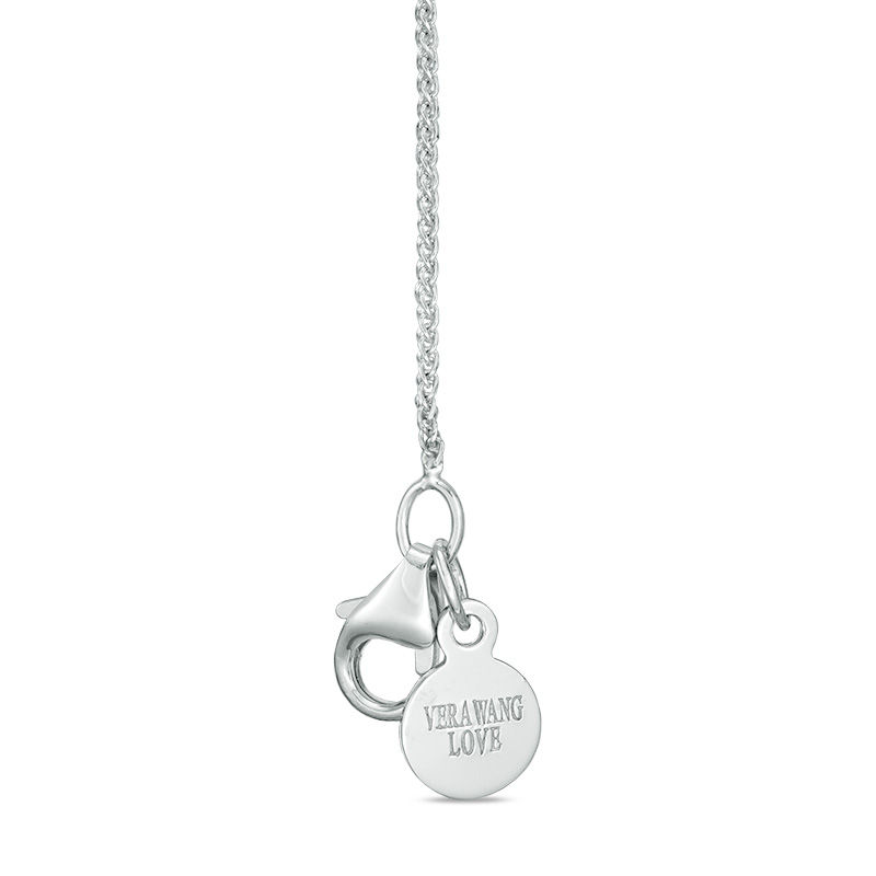 Main Image 2 of Vera Wang Love Collection 3/8 CT. T.W. Diamond and Blue Sapphire Double Frame Pendant in 14K White Gold - 19"