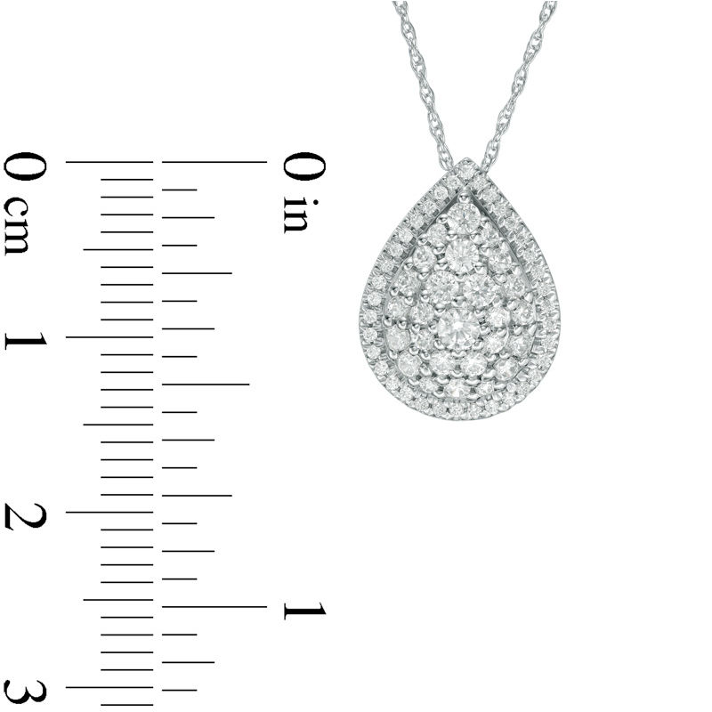 1/2 CT. T.W. Pear-Shaped Multi-Diamond Frame Pendant in 10K White Gold