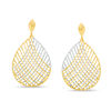 Thumbnail Image 1 of Made in Italy Diamond-Cut Lattice Teardrop Earrings in 10K Two-Tone Gold