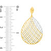 Thumbnail Image 2 of Made in Italy Diamond-Cut Lattice Teardrop Earrings in 10K Two-Tone Gold