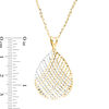 Thumbnail Image 2 of Made in Italy Diamond-Cut Lattice Teardrop Pendant in 10K Two-Tone Gold