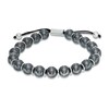 Thumbnail Image 0 of Men's 10.0mm Black Hematite Beaded Bolo Bracelet in Sterling Silver - 8.5"