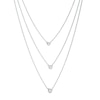 Thumbnail Image 1 of Diamond Accent Three Stone Multi-Strand Necklace in Sterling Silver - 22"
