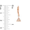 Thumbnail Image 1 of 6.0mm Trillion-Cut Morganite and Diamond Accent Drop Earrings in 10K Rose Gold