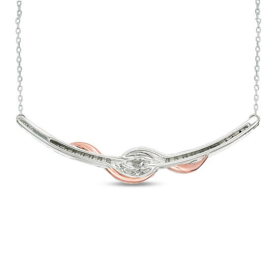 Ever UsÂ® 1 CT. T.w. Two-Stone Diamond Swirl Necklace in 14K Two-Tone Gold - 17"