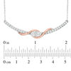 Thumbnail Image 4 of Ever Us® 1 CT. T.W. Two-Stone Diamond Swirl Necklace in 14K Two-Tone Gold - 17"