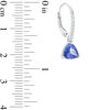 Thumbnail Image 2 of 6.5mm Trillion-Cut Tanzanite and Diamond Accent Drop Earrings in 14K White Gold