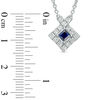 Thumbnail Image 2 of Vera Wang Love Collection Blue Sapphire and 1/4 CT. T.W. Diamond Frame Necklace in Sterling Silver - 19"