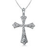 Thumbnail Image 0 of 1/5 CT. T.W. Diamond Vintage-Style Cross Pendant in Sterling Silver