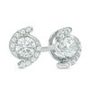 Thumbnail Image 0 of 3/8 CT. T.W. Diamond Bypass Frame Cyclone Stud Earrings in 10K White Gold