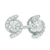 Thumbnail Image 1 of 3/8 CT. T.W. Diamond Bypass Frame Cyclone Stud Earrings in 10K White Gold
