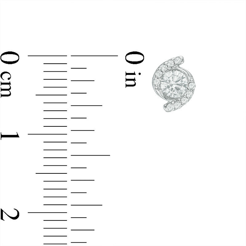 Main Image 2 of 3/8 CT. T.W. Diamond Bypass Frame Cyclone Stud Earrings in 10K White Gold
