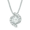 Thumbnail Image 1 of 1/5 CT. T.W. Diamond Bypass Frame Pendant in 10K White Gold - 17"