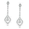 Thumbnail Image 1 of 1/4 CT. T.W. Diamond Flame Earrings in 10K White Gold