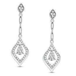 1/4 CT. T.W. Diamond Flame Earrings in 10K White Gold