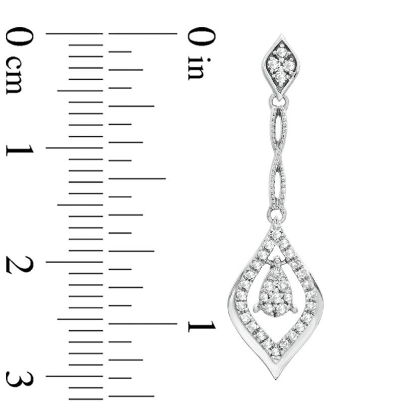 Main Image 2 of 1/4 CT. T.W. Diamond Flame Earrings in 10K White Gold