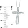 Thumbnail Image 2 of 1/6 CT. T.W. Diamond Vintage-Style Looped Cross Pendant in 10K White Gold
