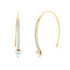 Thumbnail Image 0 of 1/4 CT. T.W. Diamond Heart Threader Hoop Earrings in 10K Gold