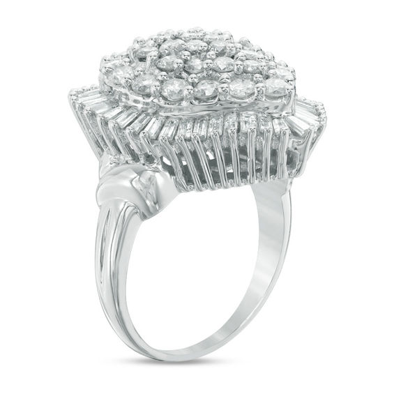 3 CT. T.w. Composite Diamond Pear-Shaped Frame Ring in 10K White Gold