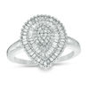 Thumbnail Image 1 of 1/2 CT. T.W. Composite Diamond Double Pear-Shape Frame Ring in 10K White Gold