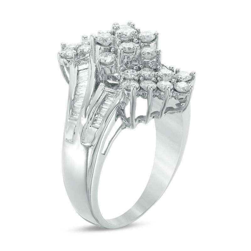 Zales 1 1 2 ct. T.W. Composite Diamond Bypass Ring in 10K White Gold