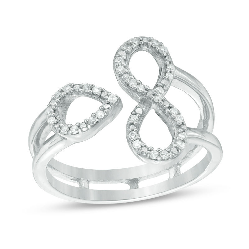 Infinity Rings Zales T W Diamond Infinity And Pear Shape Open Split Shank Ring
