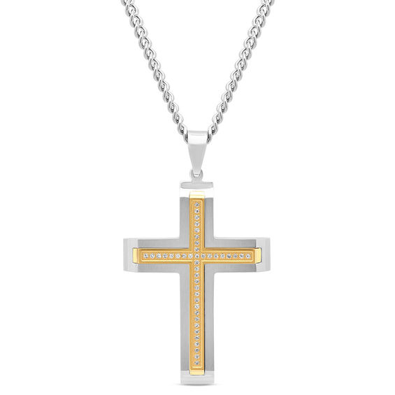 zales gold cross pendant