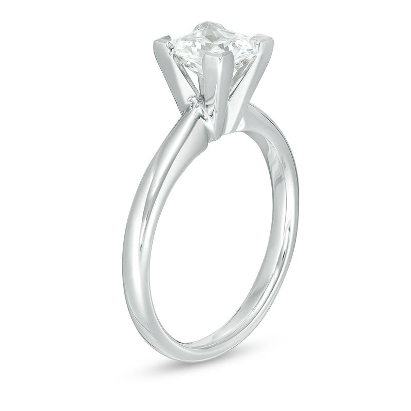Main Image 2 of 1-1/5 CT. Princess-Cut Diamond Solitaire Engagement Ring in 14K White Gold (J/I3)