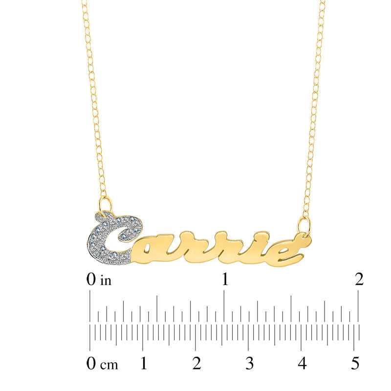 Personalized Diamond Accent Name Necklace in Sterling Silver with 14K