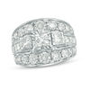 Thumbnail Image 1 of 4 CT. T.W. Princess-Cut Diamond Past Present Future® Multi-Row Engagement Ring in 14K White Gold