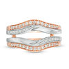 Thumbnail Image 3 of 3/8 CT. T.W. Diamond Bypass Double Row Solitaire Enhancer in 14K Two-Tone Gold