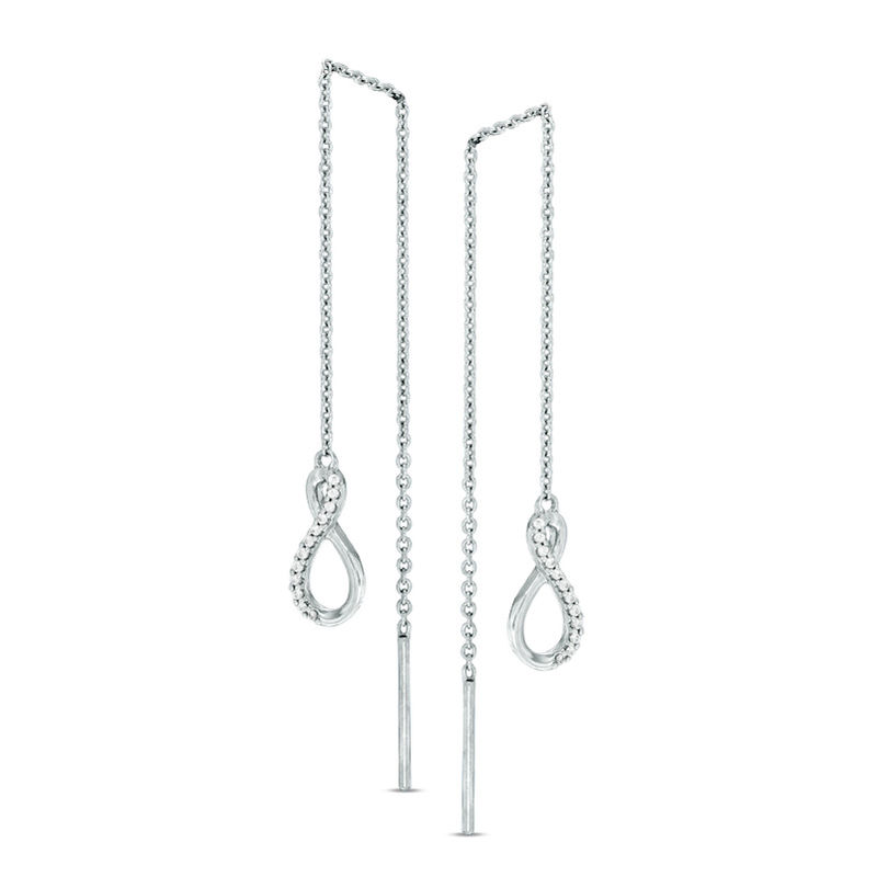 Diamond Accent Infinity Threader Earrings in Sterling Silver Zales