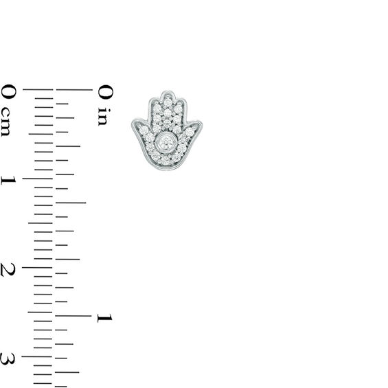 1/6 CT. T.w. Diamond Hamsa and Evil Eye Mismatch Stud Earrings in Sterling Silver