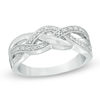 Thumbnail Image 1 of Diamond Accent Braid Ring in Sterling Silver