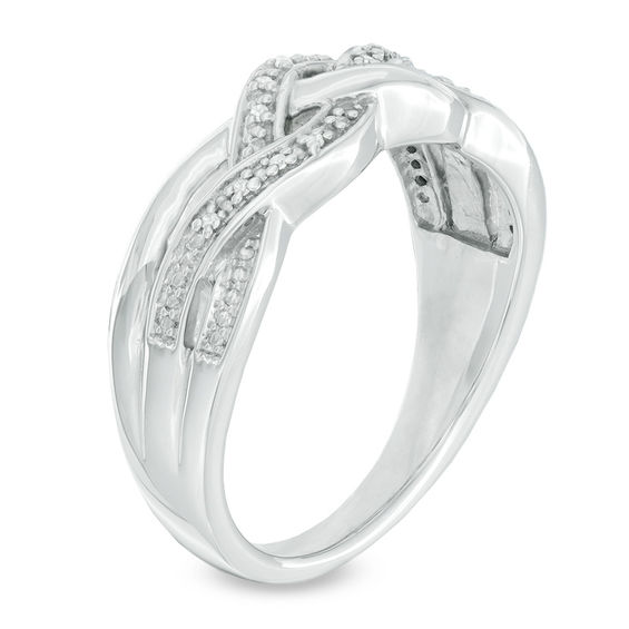 Diamond Accent Braid Ring in Sterling Silver