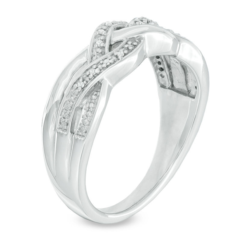 Main Image 2 of Diamond Accent Braid Ring in Sterling Silver