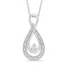 Thumbnail Image 1 of Diamond Accent Layered Teardrop Pendant in Sterling Silver