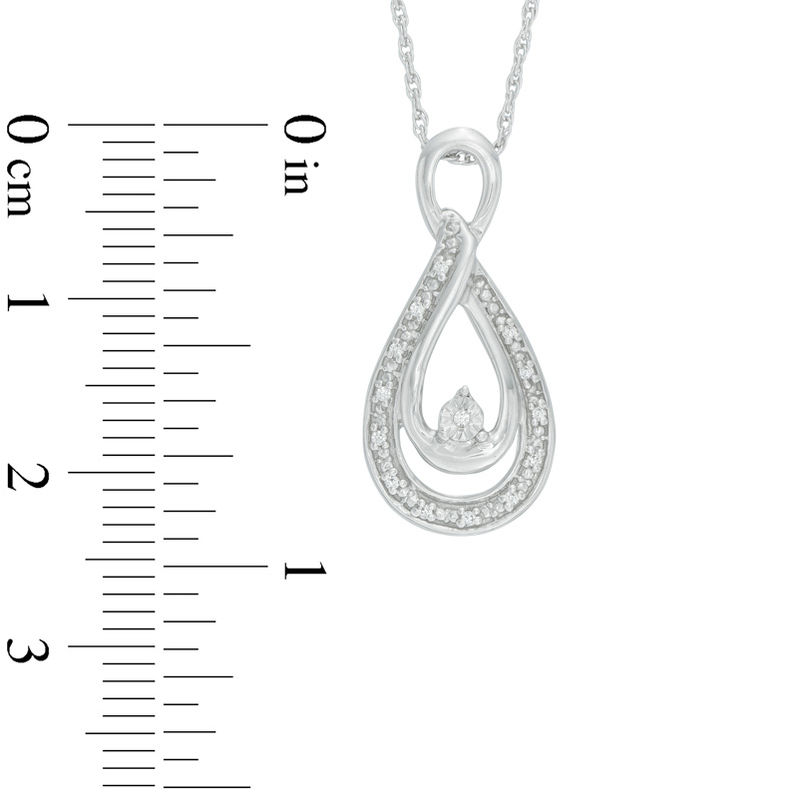 Main Image 2 of Diamond Accent Layered Teardrop Pendant in Sterling Silver