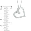 Thumbnail Image 2 of Diamond Accent Tilted Ribbon Heart Pendant in Sterling Silver