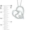 Thumbnail Image 2 of Diamond Accent Tilted Looping Hearts Pendant in Sterling Silver