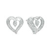 Thumbnail Image 1 of Diamond Accent Heart Stud Earrings in Sterling Silver
