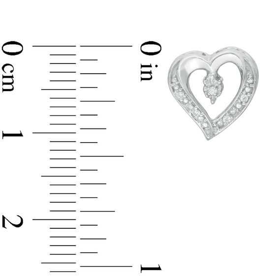 Diamond Accent Heart Stud Earrings in Sterling Silver